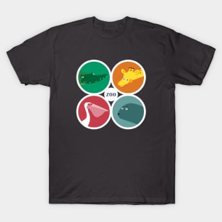 Four friendly zoo animals T-Shirt